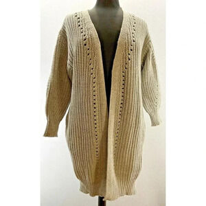 II ININ Womens Ribbed Long Sleeve Tunic Sweater Cardigan Casual Loose Jumper-NWT